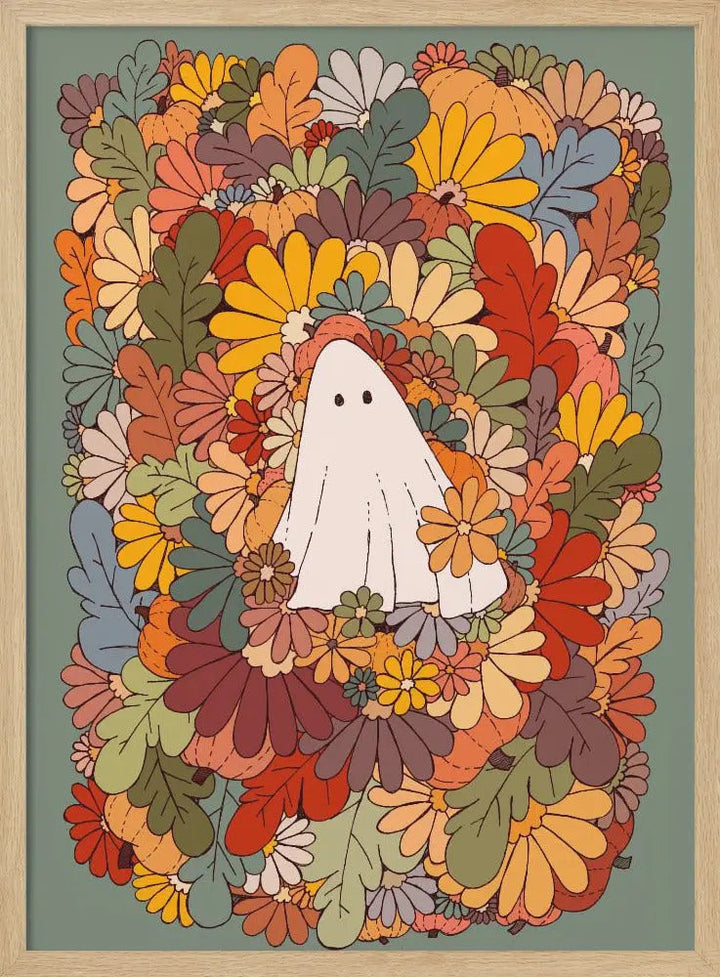 Ghost and Flowers - Stretched Canvas, Poster or Fine Art Print I Heart Wall Art