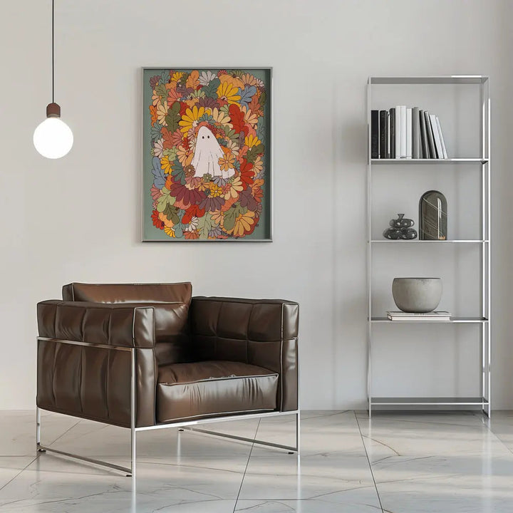 Ghost and Flowers - Stretched Canvas, Poster or Fine Art Print I Heart Wall Art