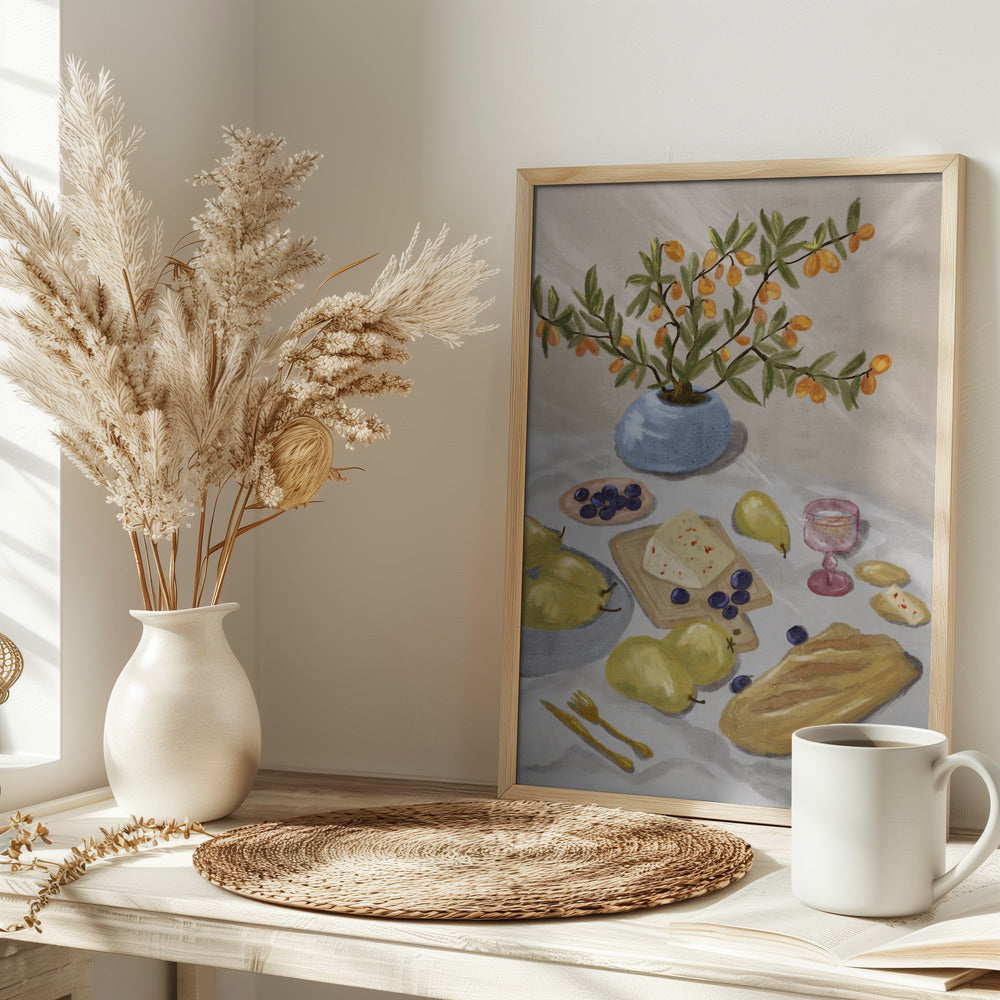 Gin and Tonic In the Afternoon Sun Illustration - Stretched Canvas, Poster or Fine Art Print I Heart Wall Art