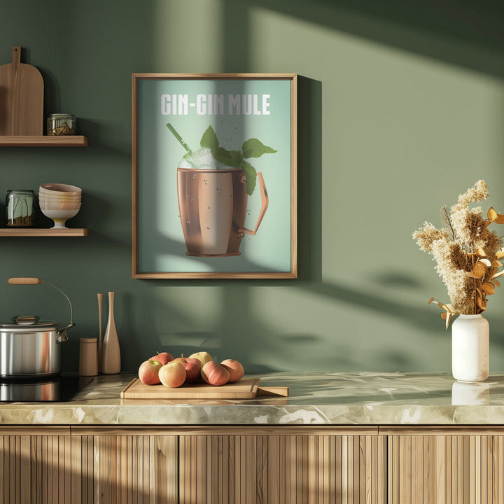 Gin Gin Mule Copper - Stretched Canvas, Poster or Fine Art Print I Heart Wall Art