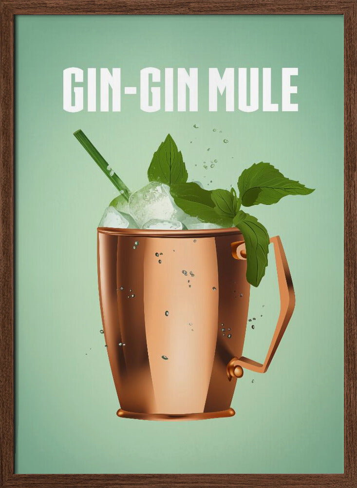 Gin Gin Mule Copper - Stretched Canvas, Poster or Fine Art Print I Heart Wall Art