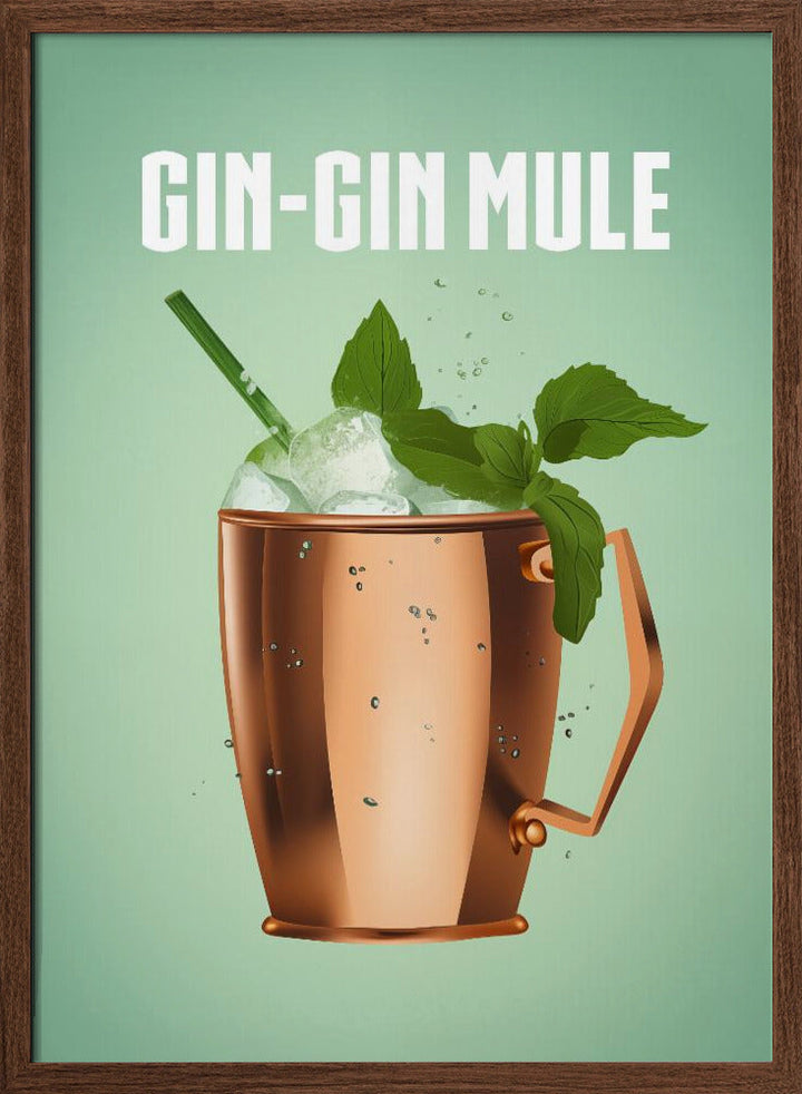 Gin Gin Mule Copper - Stretched Canvas, Poster or Fine Art Print I Heart Wall Art