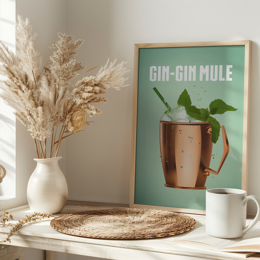 Gin Gin Mule Copper - Stretched Canvas, Poster or Fine Art Print I Heart Wall Art