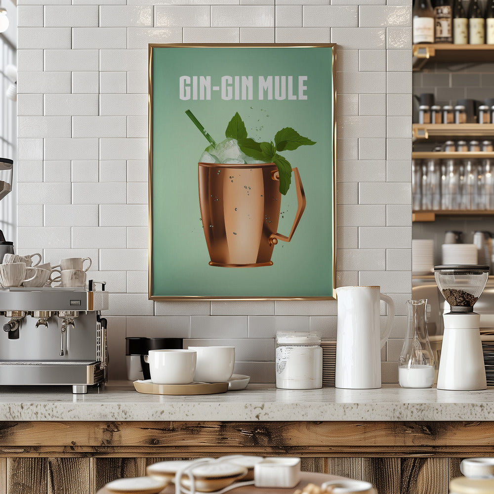 Gin Gin Mule Copper - Stretched Canvas, Poster or Fine Art Print I Heart Wall Art
