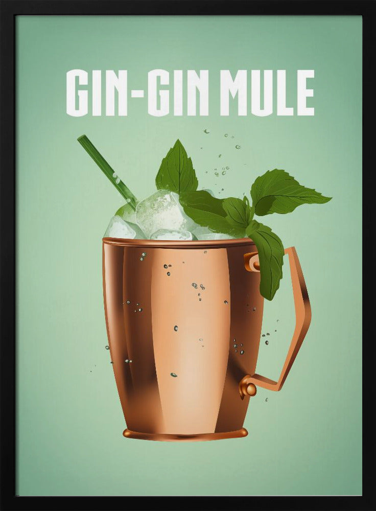 Gin Gin Mule Copper - Stretched Canvas, Poster or Fine Art Print I Heart Wall Art