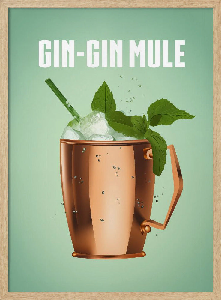 Gin Gin Mule Copper - Stretched Canvas, Poster or Fine Art Print I Heart Wall Art