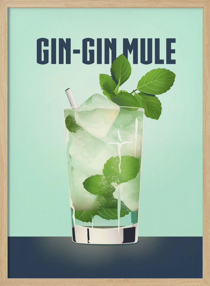Gin Gin Mule - Stretched Canvas, Poster or Fine Art Print I Heart Wall Art