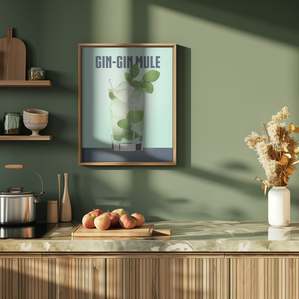 Gin Gin Mule - Stretched Canvas, Poster or Fine Art Print I Heart Wall Art