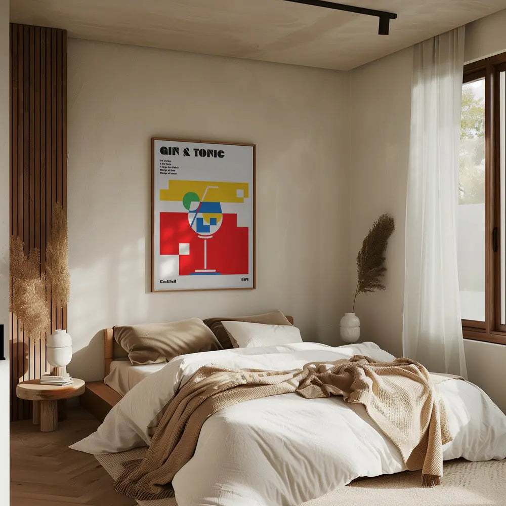 Gin &amp;amp; Tonic Bauhaus Cocktail - Stretched Canvas, Poster or Fine Art Print I Heart Wall Art
