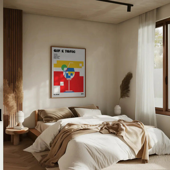 Gin &amp;amp; Tonic Bauhaus Cocktail - Stretched Canvas, Poster or Fine Art Print I Heart Wall Art