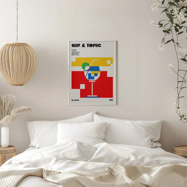 Gin &amp;amp; Tonic Bauhaus Cocktail - Stretched Canvas, Poster or Fine Art Print I Heart Wall Art