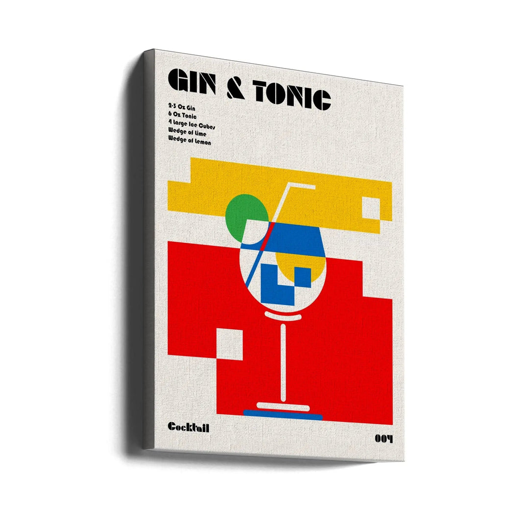 Gin &amp;amp; Tonic Bauhaus Cocktail - Stretched Canvas, Poster or Fine Art Print I Heart Wall Art