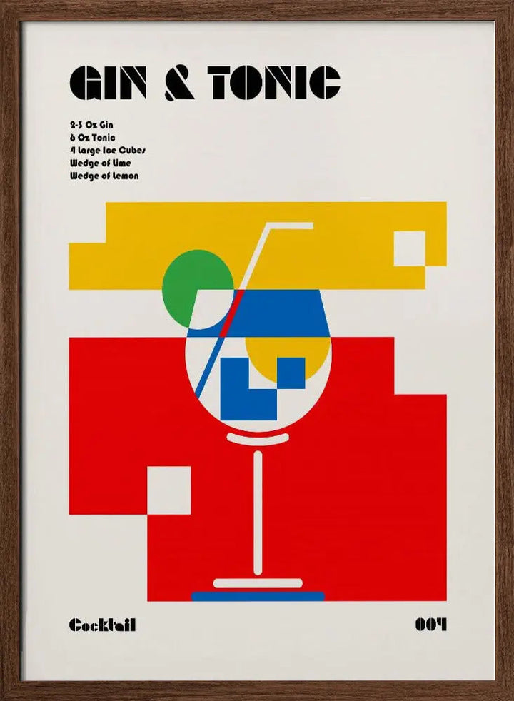 Gin &amp;amp; Tonic Bauhaus Cocktail - Stretched Canvas, Poster or Fine Art Print I Heart Wall Art
