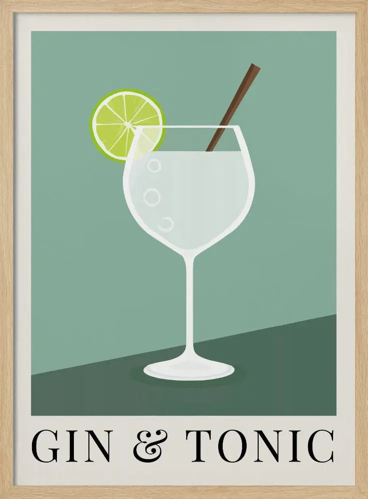 Gin &amp;amp; Tonic - Stretched Canvas, Poster or Fine Art Print I Heart Wall Art