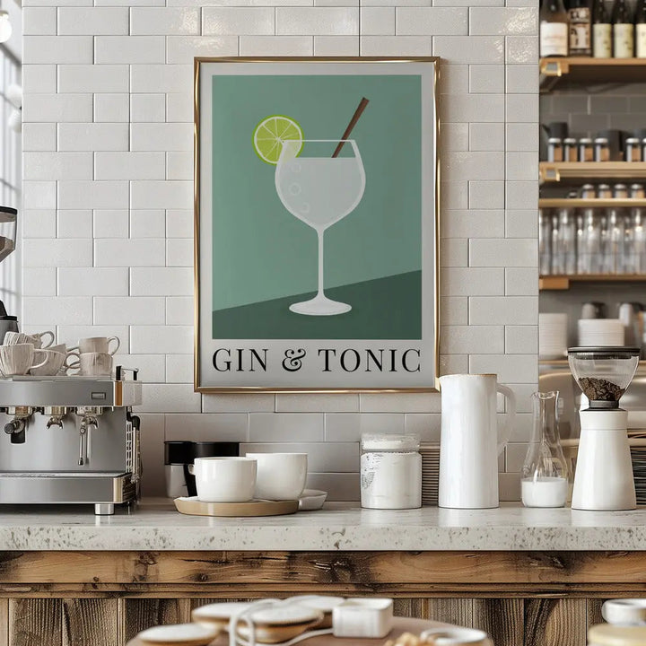 Gin &amp;amp; Tonic - Stretched Canvas, Poster or Fine Art Print I Heart Wall Art