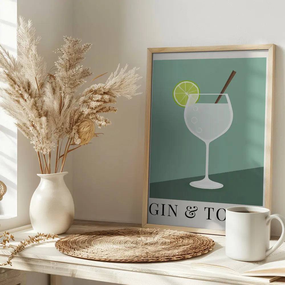 Gin &amp;amp; Tonic - Stretched Canvas, Poster or Fine Art Print I Heart Wall Art