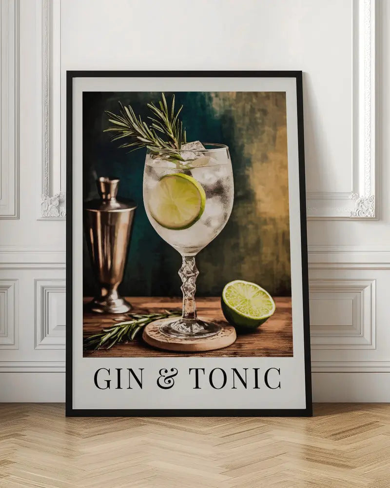 Gin &amp;amp; Tonic - Stretched Canvas, Poster or Fine Art Print I Heart Wall Art