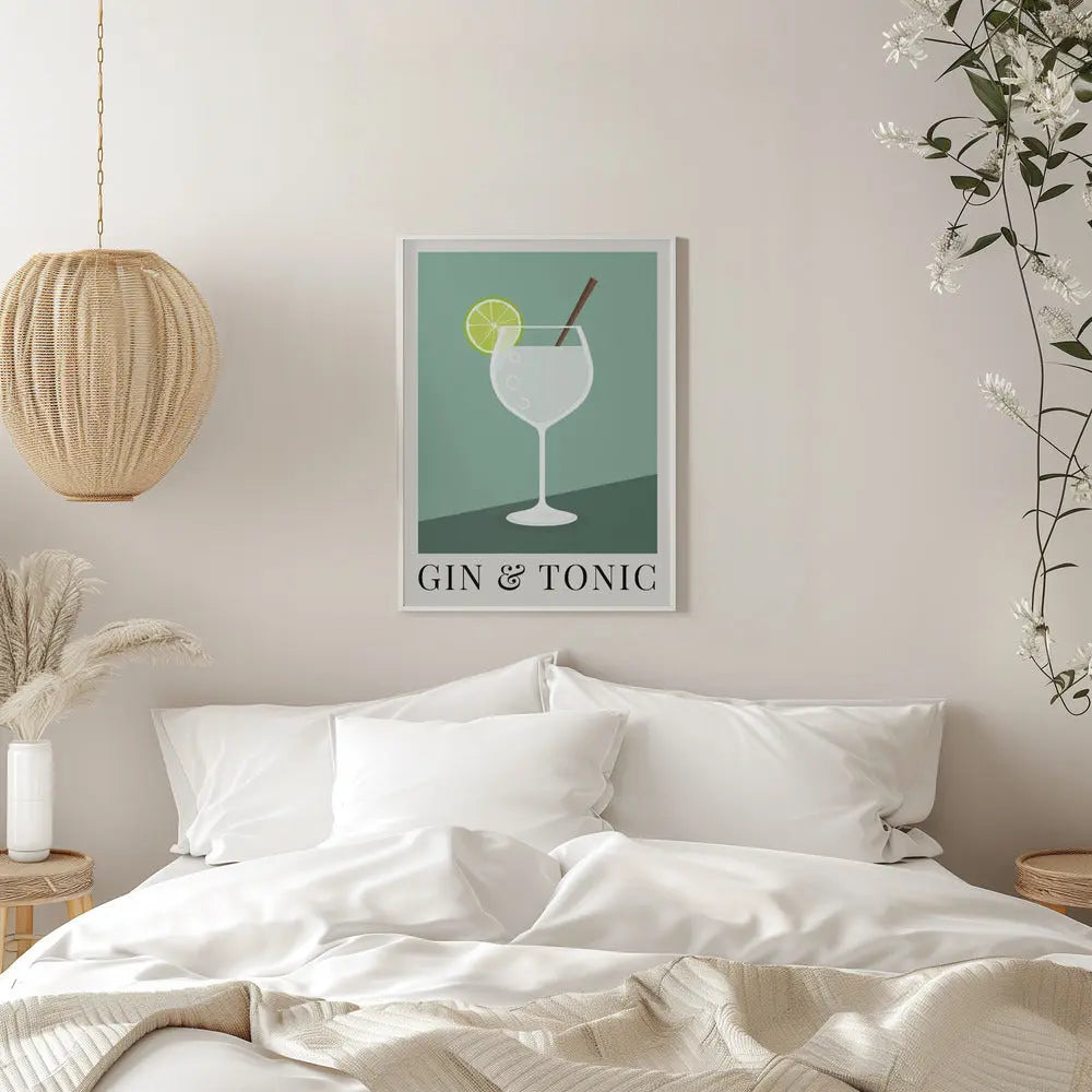 Gin &amp;amp; Tonic - Stretched Canvas, Poster or Fine Art Print I Heart Wall Art