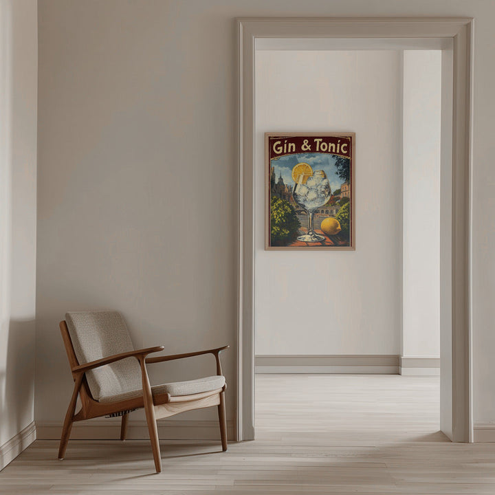 Gin &amp;amp; Tonic Vintage - Stretched Canvas, Poster or Fine Art Print I Heart Wall Art