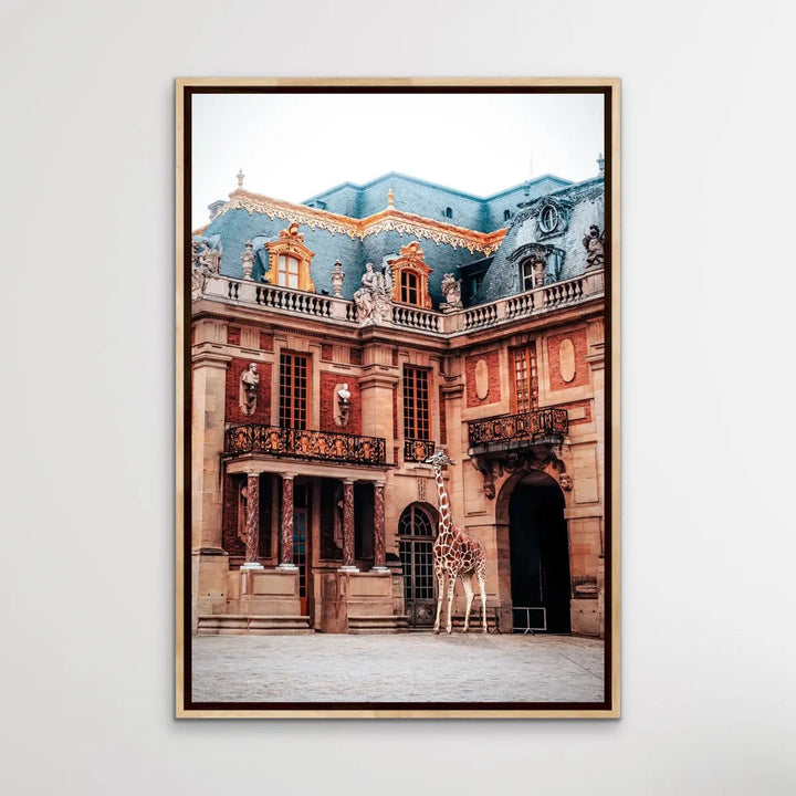 Giraffe At Versailles - Edited Photographic Print Showing Luxury Palace with Giraffe I Heart Wall Art Australia 