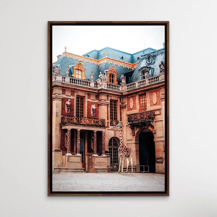 Giraffe At Versailles - Edited Photographic Print Showing Luxury Palace with Giraffe I Heart Wall Art Australia 