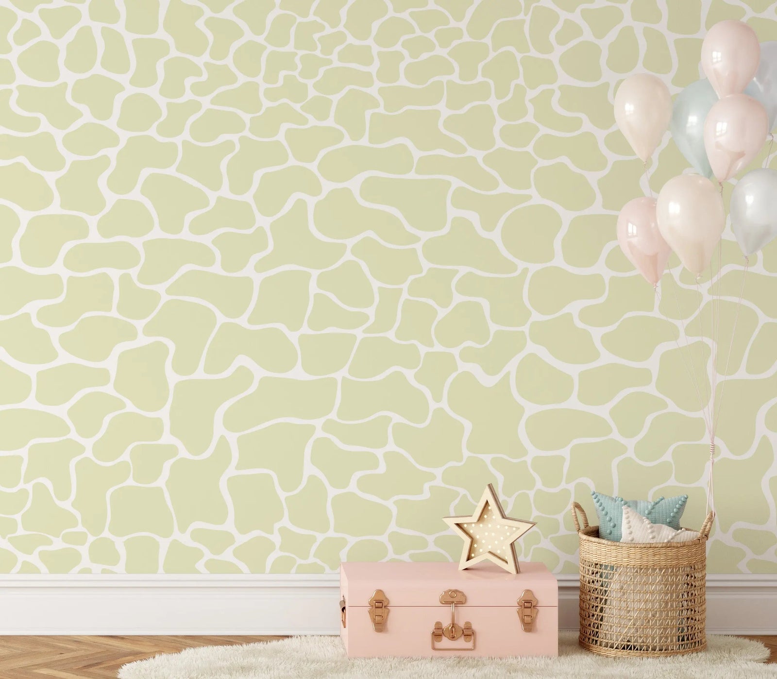 Giraffe Spot In Yellow - Peel and Stick Removable Wallpaper I Heart Wall Art Australia