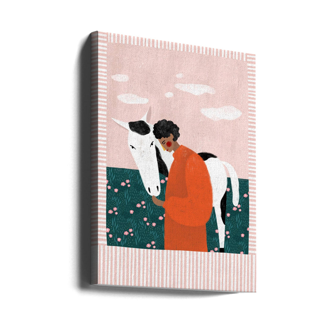 Girl and Horse - Stretched Canvas, Poster or Fine Art Print I Heart Wall Art