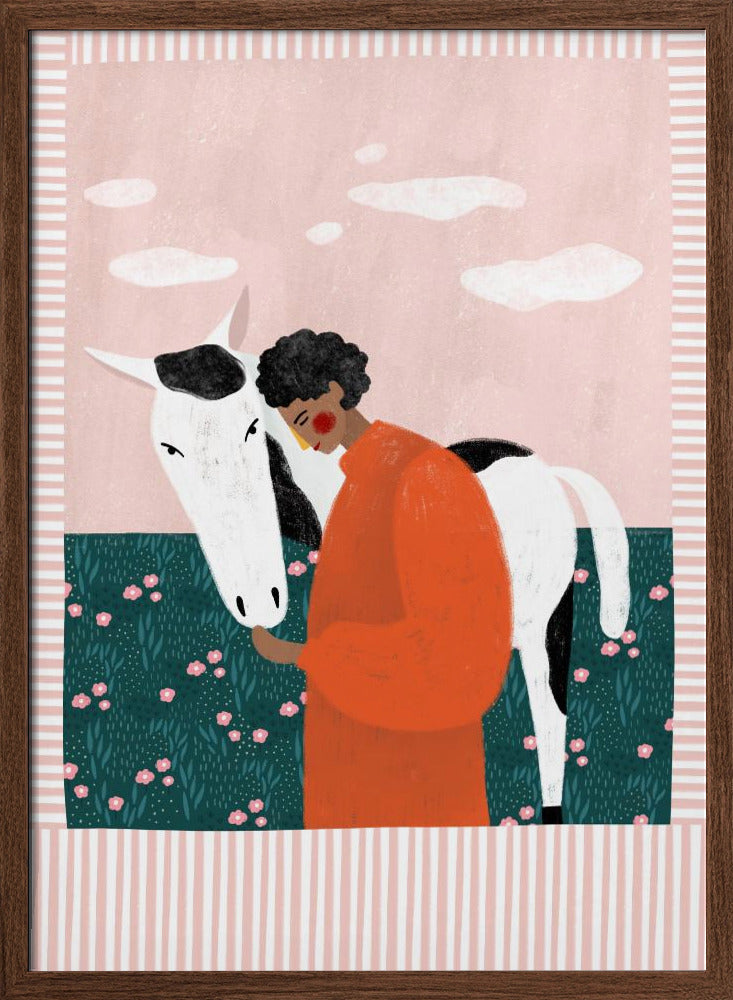 Girl and Horse - Stretched Canvas, Poster or Fine Art Print I Heart Wall Art