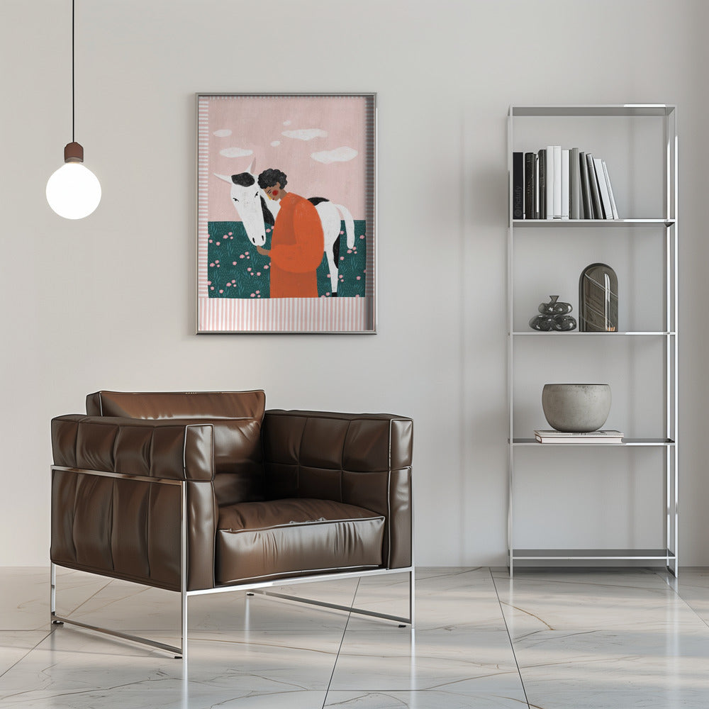 Girl and Horse - Stretched Canvas, Poster or Fine Art Print I Heart Wall Art