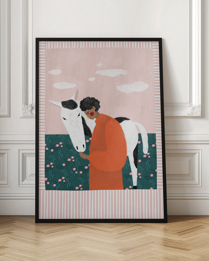 Girl and Horse - Stretched Canvas, Poster or Fine Art Print I Heart Wall Art