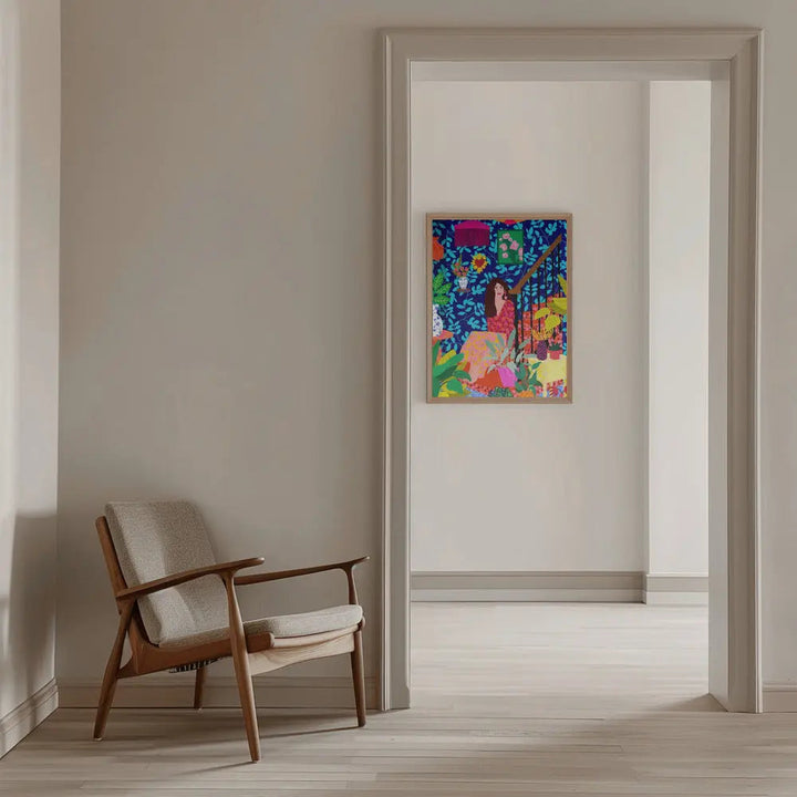 9933x14043 Din 92 Girl At the Stairs - Stretched Canvas, Poster or Fine Art Print I Heart Wall Art