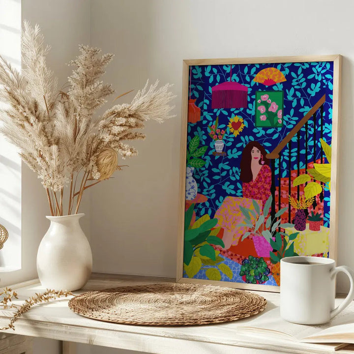 9933x14043 Din 92 Girl At the Stairs - Stretched Canvas, Poster or Fine Art Print I Heart Wall Art