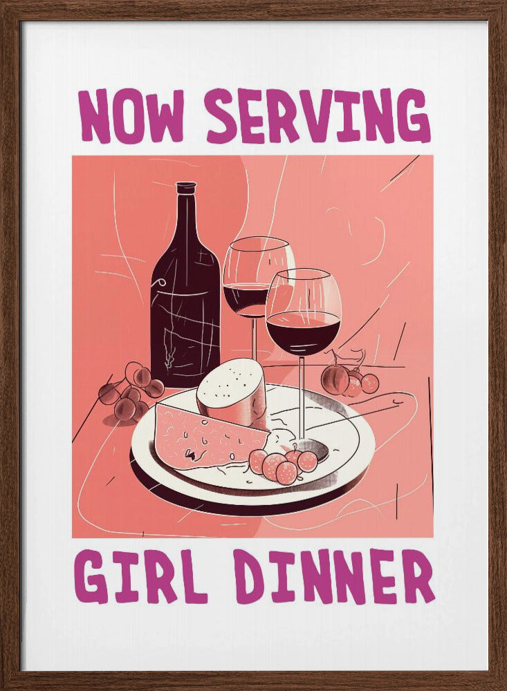 Girl Dinner No 1 - Stretched Canvas, Poster or Fine Art Print I Heart Wall Art