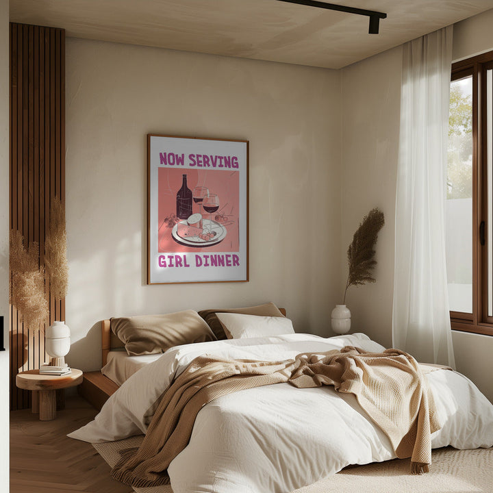 Girl Dinner No 1 - Stretched Canvas, Poster or Fine Art Print I Heart Wall Art