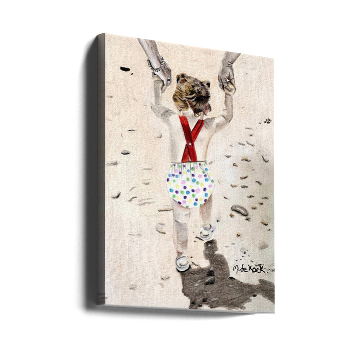 Girl on beach - Stretched Canvas, Poster or Fine Art Print I Heart Wall Art