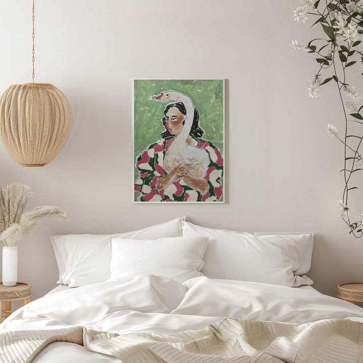 Girl With Duck - Stretched Canvas, Poster or Fine Art Print - I Heart Wall Art - Poster Print, Canvas Print or Framed Art Print