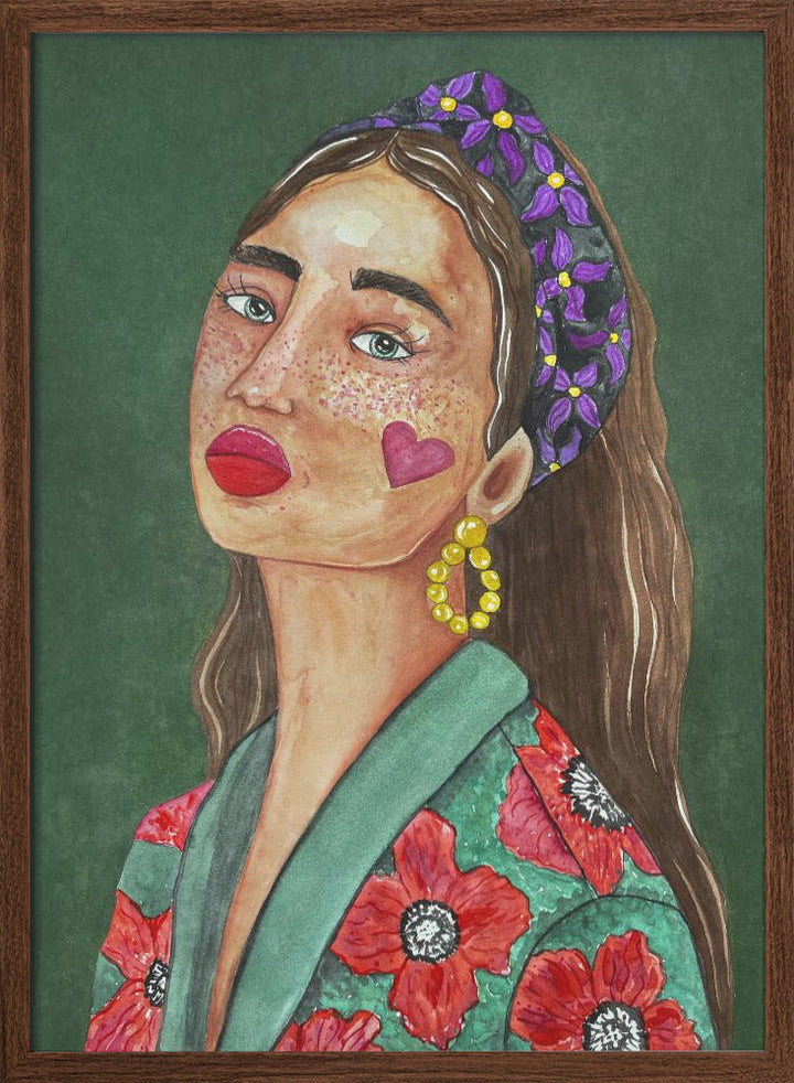 Girl with Hairband - Stretched Canvas, Poster or Fine Art Print I Heart Wall Art