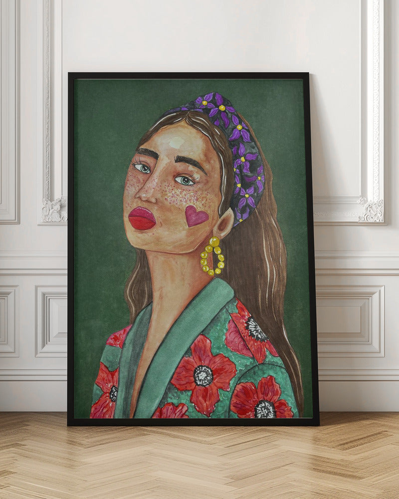Girl with Hairband - Stretched Canvas, Poster or Fine Art Print I Heart Wall Art