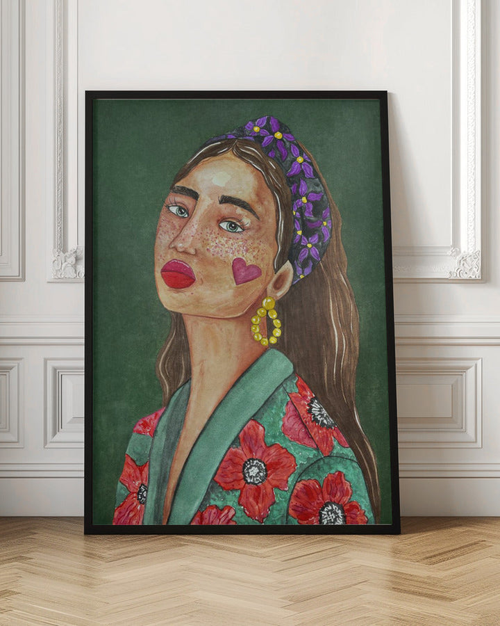 Girl with Hairband - Stretched Canvas, Poster or Fine Art Print I Heart Wall Art