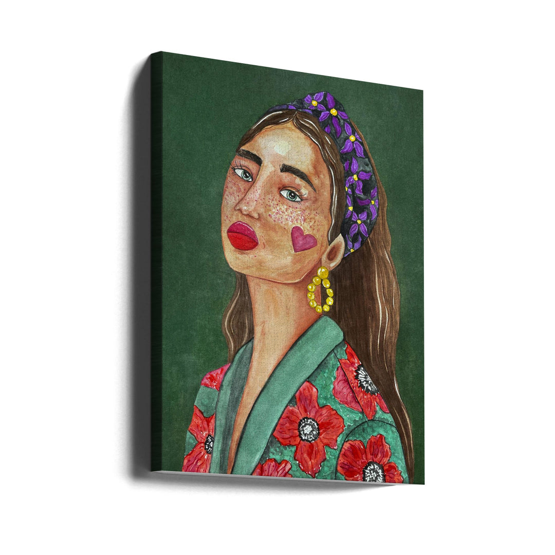 Girl with Hairband - Stretched Canvas, Poster or Fine Art Print I Heart Wall Art