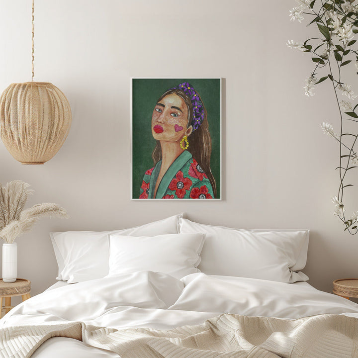 Girl with Hairband - Stretched Canvas, Poster or Fine Art Print I Heart Wall Art