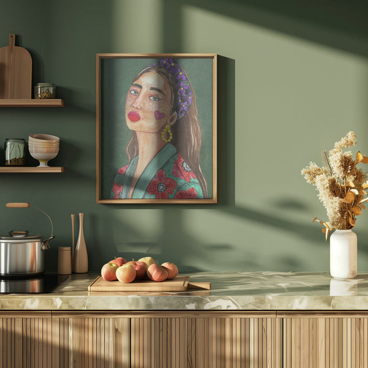 Girl with Hairband - Stretched Canvas, Poster or Fine Art Print I Heart Wall Art