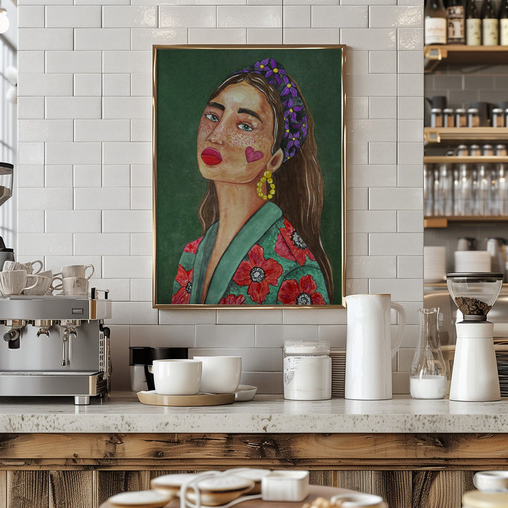 Girl with Hairband - Stretched Canvas, Poster or Fine Art Print I Heart Wall Art