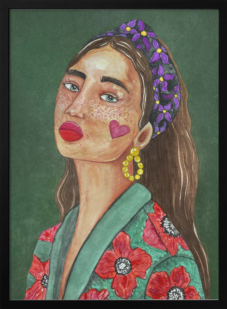 Girl with Hairband - Stretched Canvas, Poster or Fine Art Print I Heart Wall Art