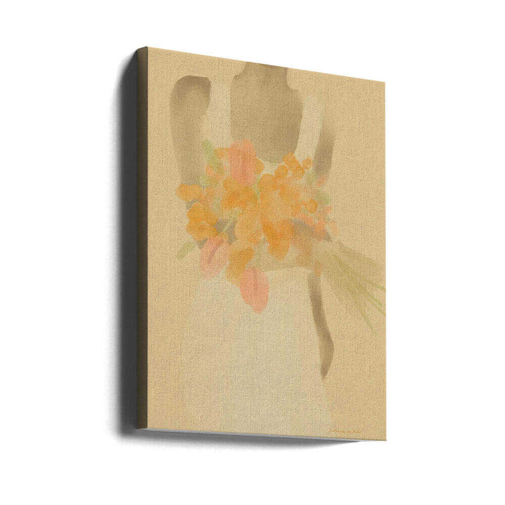 Girl With Orange Flowers - Stretched Canvas Poster or Fine Art Print