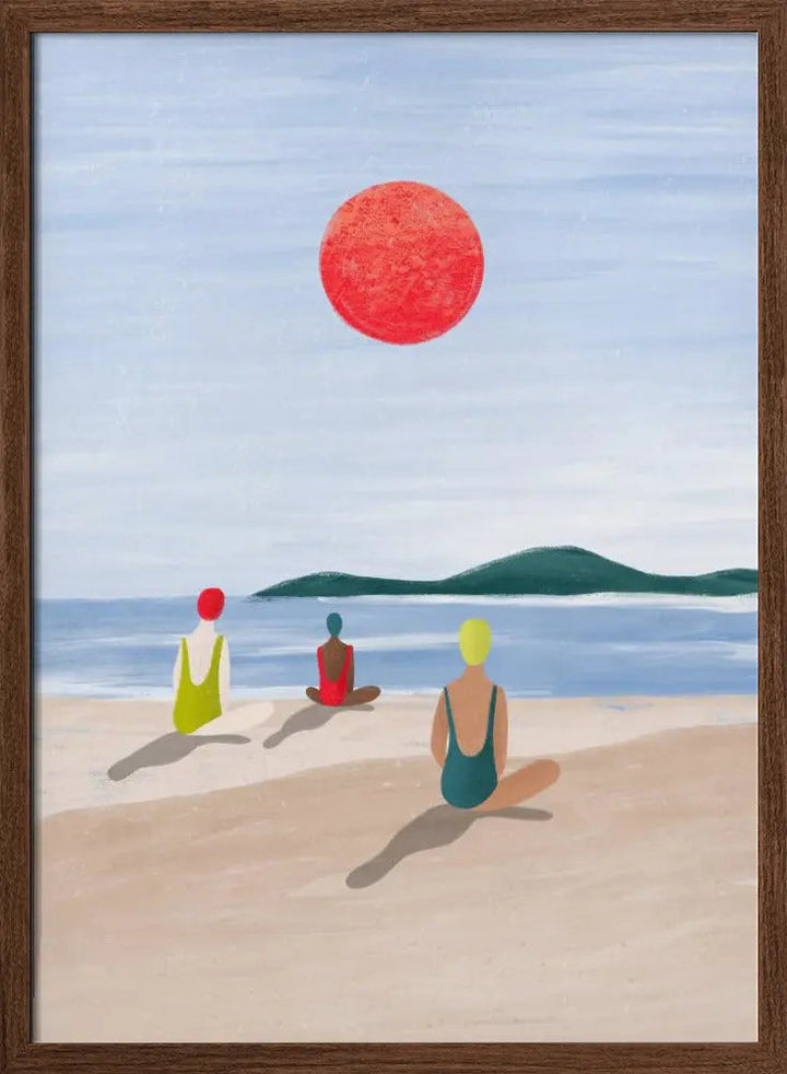 Girls At the Beach - Stretched Canvas, Poster or Fine Art Print I Heart Wall Art