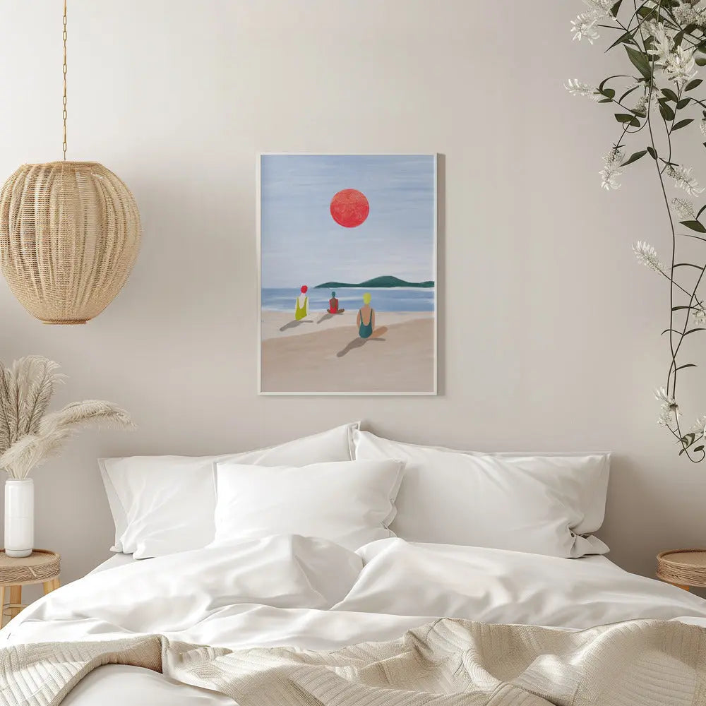 Girls At the Beach - Stretched Canvas, Poster or Fine Art Print I Heart Wall Art