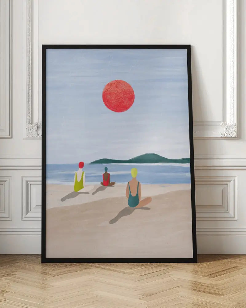 Girls At the Beach - Stretched Canvas, Poster or Fine Art Print I Heart Wall Art