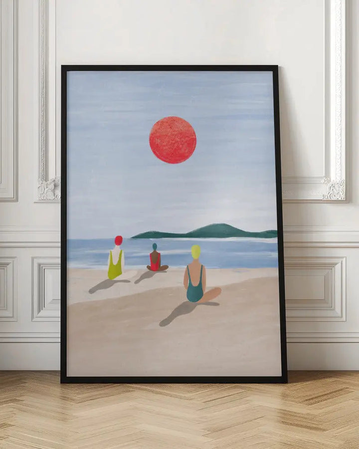 Girls At the Beach - Stretched Canvas, Poster or Fine Art Print I Heart Wall Art