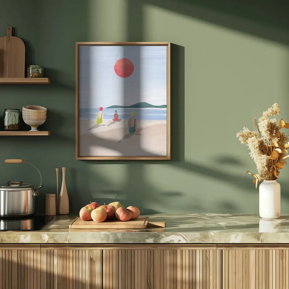 Girls At the Beach - Stretched Canvas, Poster or Fine Art Print I Heart Wall Art